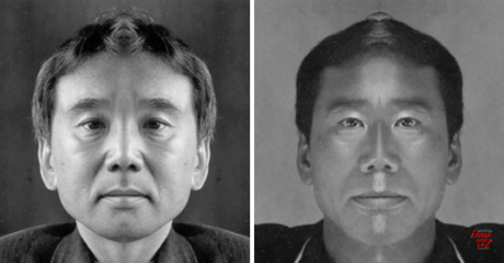 El rostro de Haruki Murakami si fuera simétrico