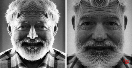 Cómo se vería la cara de Ernets Hemingway si fuera simétrica
