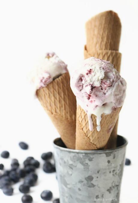 helado casero de yogur y arándanos