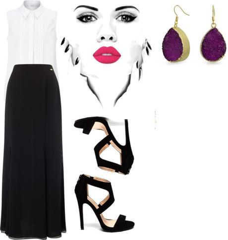 LOOK FALDA LARGA NEGRA