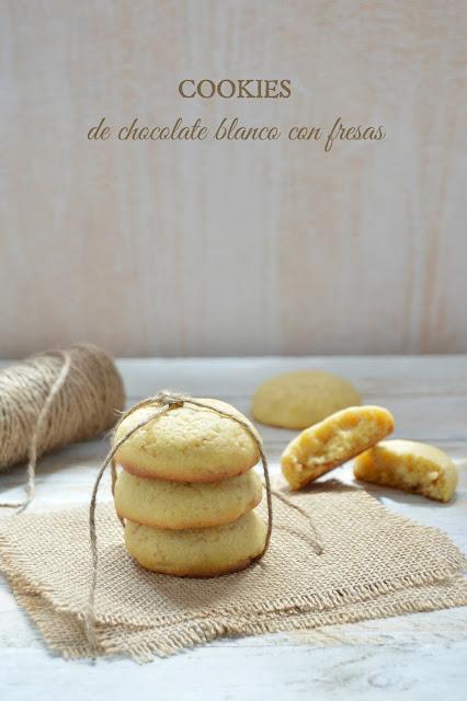 Cookies de chocolate blanco con fresas