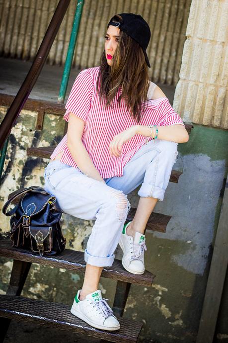 Red Stripes VS Boyfriend Jeans