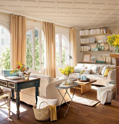 salon calido y moderno