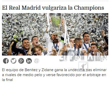 Algunas reacciones, en prensa, tras la undécima del Real Madrid #ComoEscuece