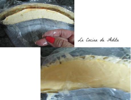 Tarta de crema de naranja, con merengue