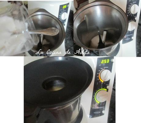 Tarta de crema de naranja, con merengue