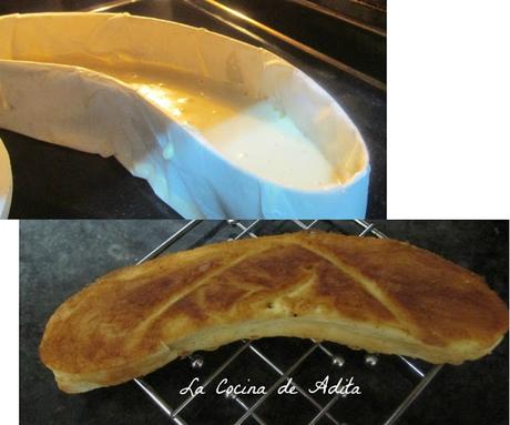 Tarta de crema de naranja, con merengue