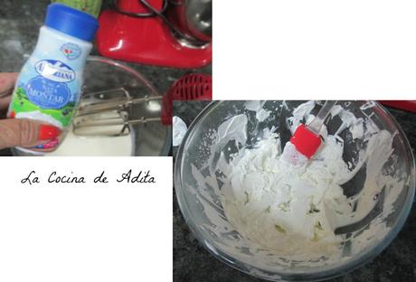 Tarta de crema de naranja, con merengue