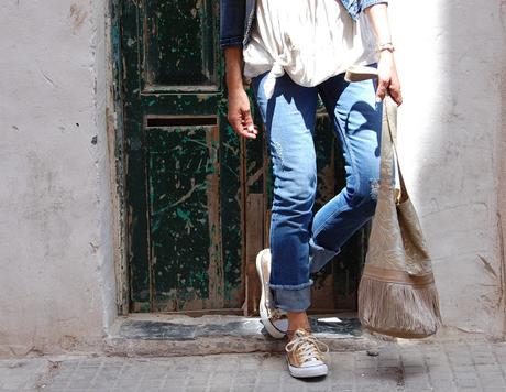 fLORAL bLUSÓN y bAG  #nOUNIFORMES