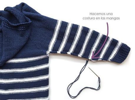 Chaqueta de punto marinera DIY - Tutorial y patrón