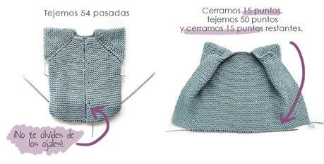 Pelele de punto “Musgo Baby” -Patrón y tutorial Pelele de punto de bebé a dos agujas