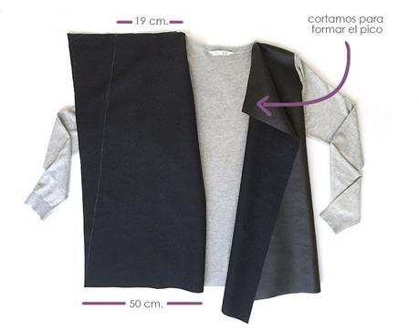 Chaqueta de punto y polipiel de un cardigan básico -DIY-