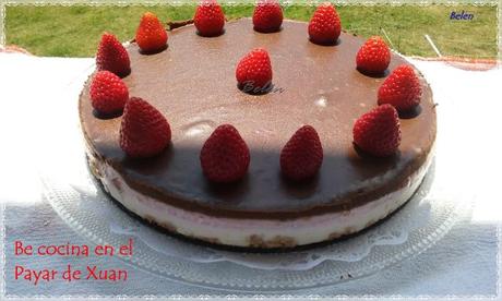 Tarta de crema y fresas