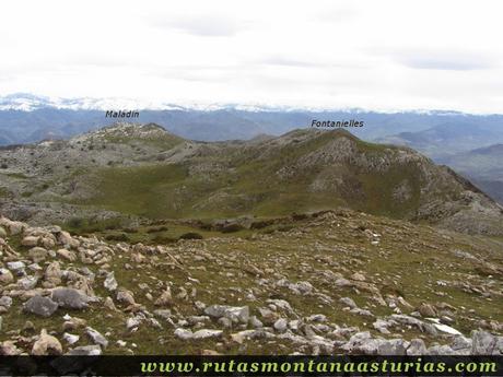 Picos Fontanielles y Maladín en el Sueve