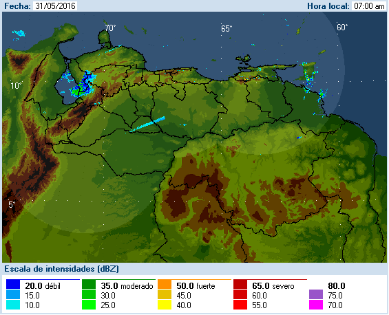 Radar Meteorológico en vivo de Venezuela