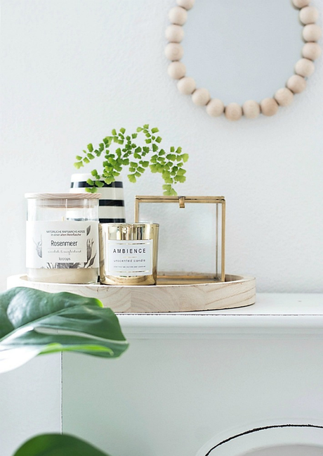 DIY espejo con bolas de madera