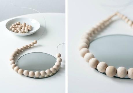 DIY espejo con bolas de madera