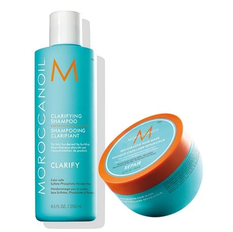 Champú Purificante y Mascarilla Reconstituyente de Moroccanoil, Diferentes Pero Eficaces