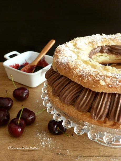 París Brest Chocolate y Cerezas