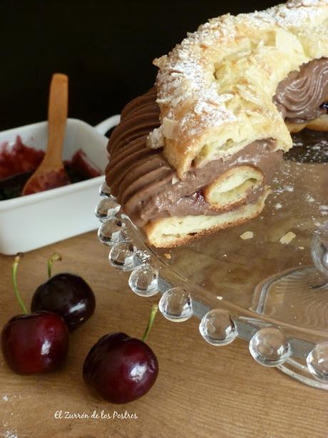 París Brest Chocolate y Cerezas