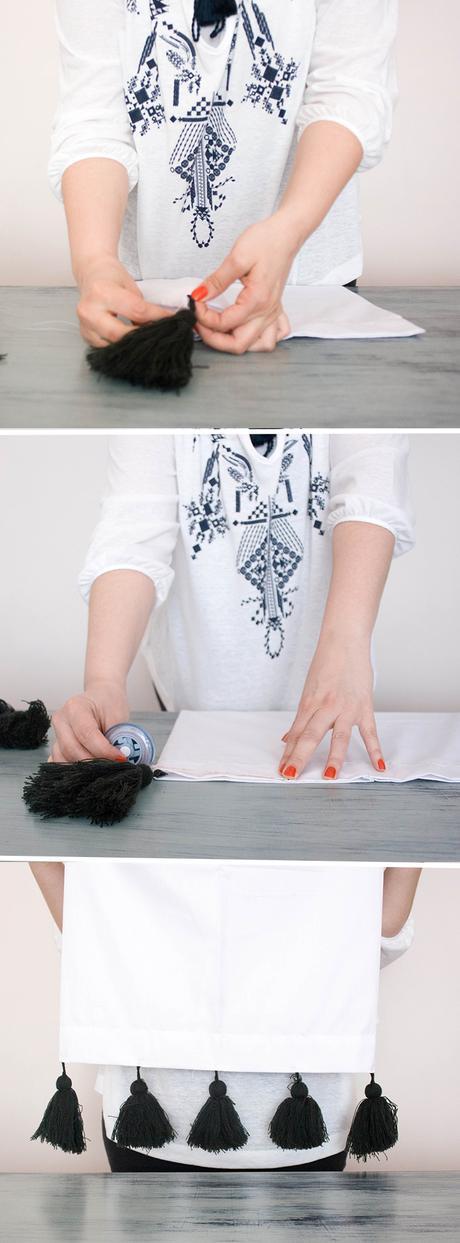 CUSTOMIZA UNAS SÁBANAS BLANCAS CON BORLAS DE LANA