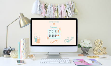 Fondo de Pantalla + Calendario Imprimible Junio 2016