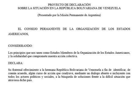 declaracion oea venezuela