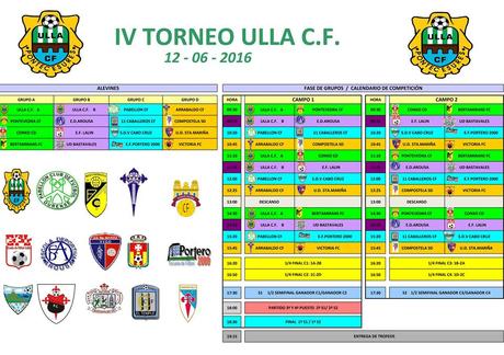 Torneo Ulla C.F. 2016 Prebenjamín, benjamín y alevín: Horarios