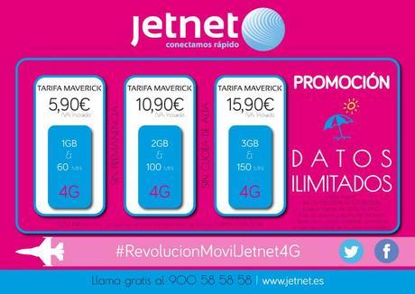 Para la temporada veraniega, JetNet ofrecerá navegación a Intenet móvil 4G de forma ilimitada por las noches y fines de semana