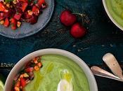 Sopa aguacate pico gallo cerezas {Chilled avocado soup with cherry gallo}