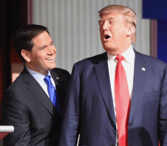 Marco Rubio y Donald Trump en la campaña