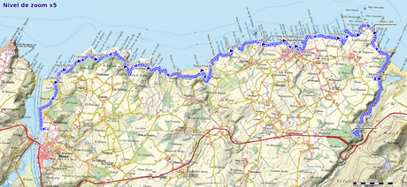 Mapa de la  senda Naviega