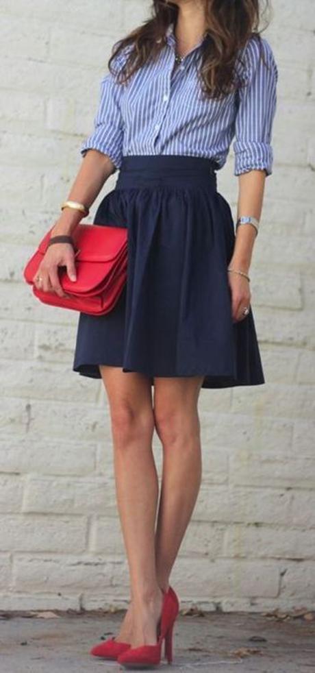 #DiviTips:  ¿Cómo combino una falda azul ocuro?