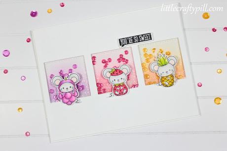 Cute shaker card colored with pencils Cute shaker card colored with pencils