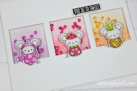 Cute shaker card colored with pencils Cute shaker card colored with pencils