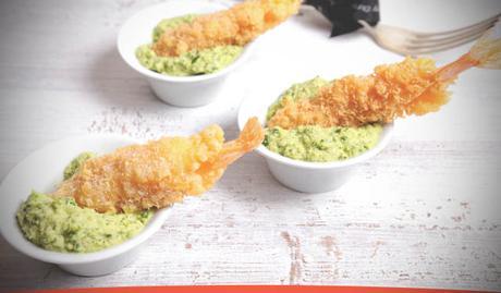 Receta de Torpedo de langostinos con crema de aguacate Receta Torpedo de langostinos con crema de aguacate