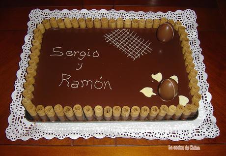 Tarta de chocolate y crema de naranja