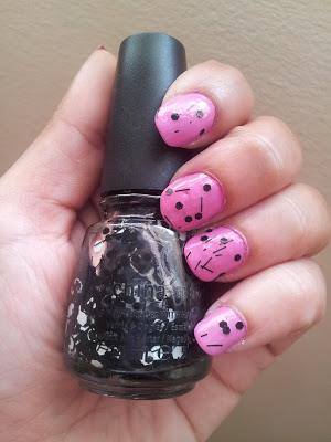 Manicura  Rosa a Topos