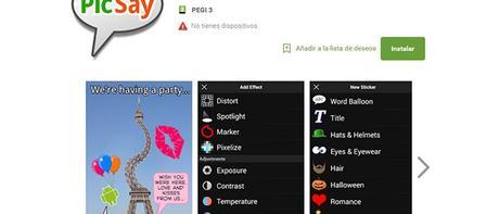 PicSay – Photo Editor para tu Smartphone Android