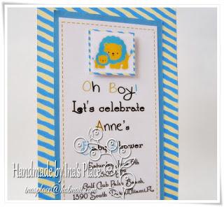 Invitación Baby Shower - It's A Boy - Blue & Yellow Handmade Baby Shower Invitation.