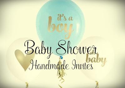 Invitación Baby Shower - It's A Boy - Blue & Yellow Handmade Baby Shower Invitation.