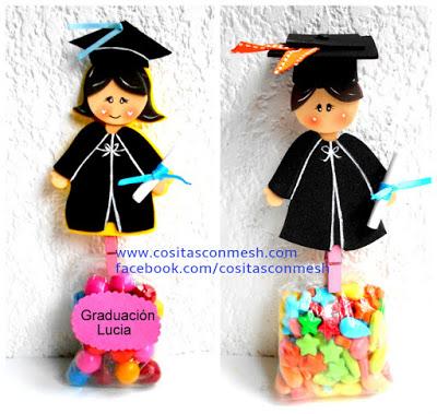 Bolsitas de dulces para regalar a los niños en su graduación