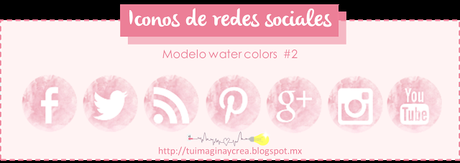 27 iconos sociales estilo water colors