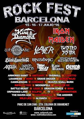 Horarios del Rock Fest Barcelona 2016