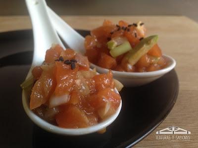 Cucharitas de salmón marinado