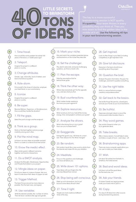40 técnicas que puedes comenzar a ocupar para generar ideas