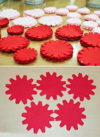 Arreglos florales con claveles de tela - DIY -