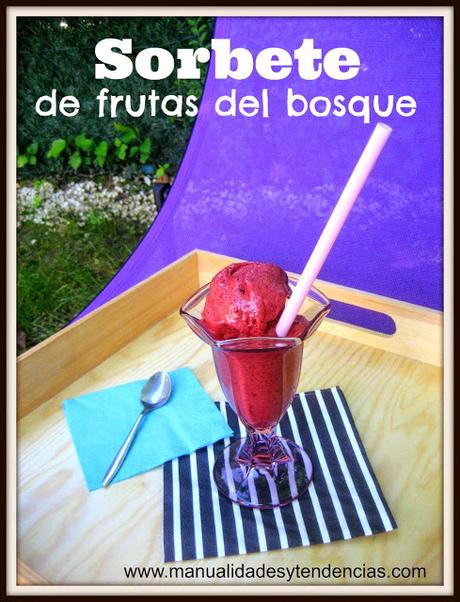 Receta de sorbete de frutas del bosque con thermomix