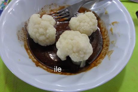 Coliflor con salsa barbacoa