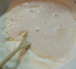 Receta de Tortitas gratinadas con gambas y calabacín para 6 personas tortitas